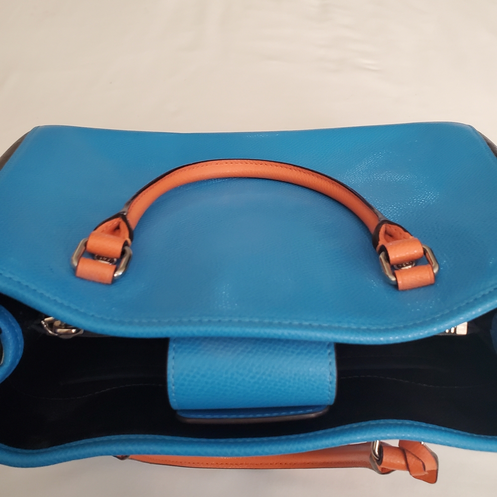 Coach Colorblock Leather Satchel/Top Handle with Crossbody Strap Bag - Picture 2 of 11